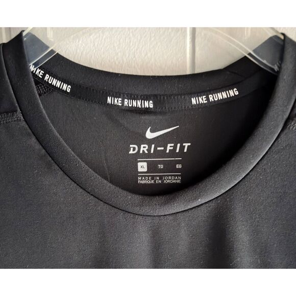 Nike Dri Fit Black LS Nike Running Activewear Athletic Men's Size XL Tee #F - Picture 3 of 4